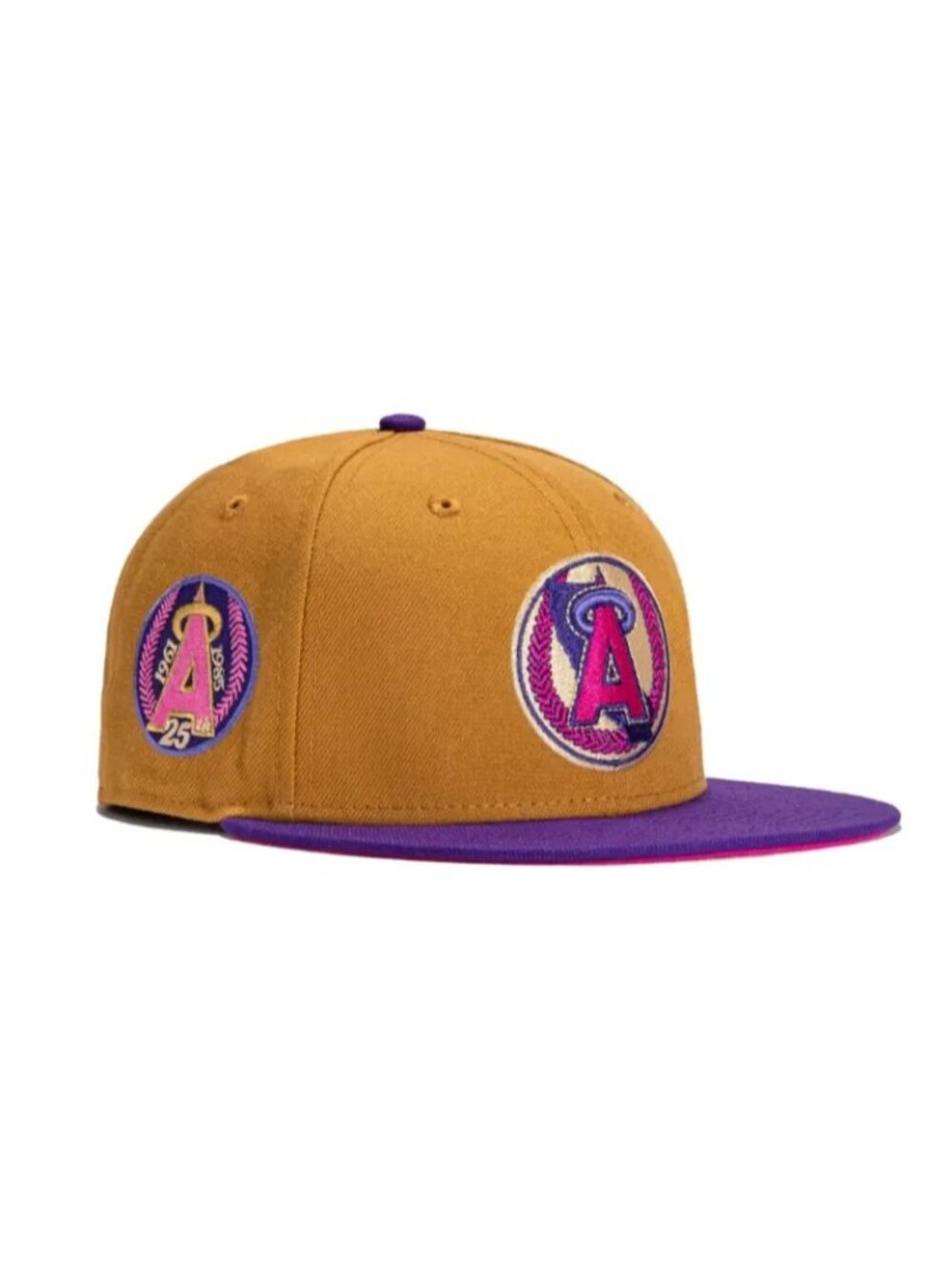 New Era Anaheim Angels Hot Valley 59FIFTY Fitted Hat 25 Year Patch Size 7 3/4 ne